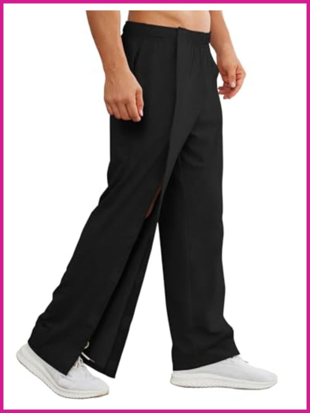 Men's Tear Away Sweatpants Full Open Side Post Surgery Recovery Pants with